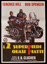 Manifesto 2 Superpiedi Near Plates Terence Hill Bud Spencer Motorbike Harley W16