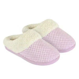 Women Slippers Winter Warm Waffle Memory Foam Comfortable Non-Slip Mule Slipper - Picture 1 of 7