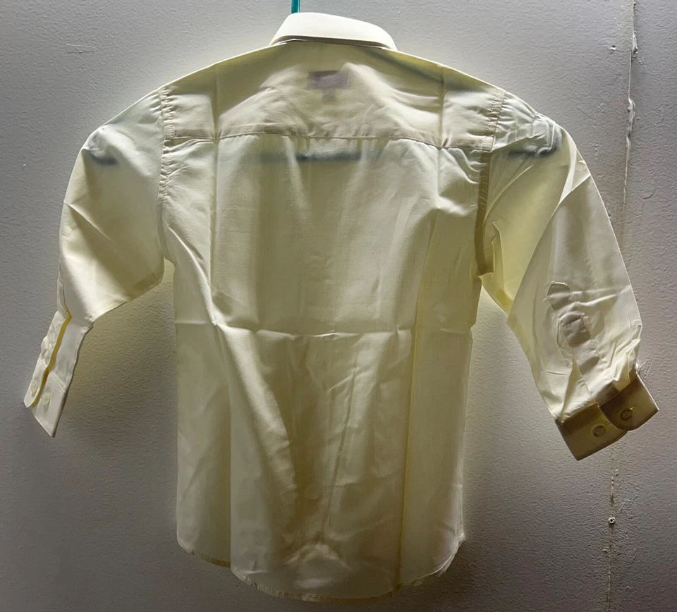 Gioberti Little Boys Long Sleeve Shirt + Clip Tie, Ivory, 4T - Image 1 of 2