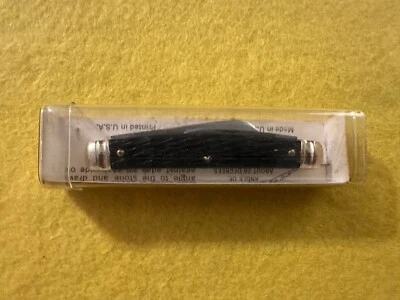 Cuchillo bolígrafo Schrade Walden de 2 hojas negro áspero vintage de los años 50 Foto 1 de 4