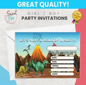 Kids Dinosaurs Party Invitations - Girl / Boy  - Picture 1 of 1