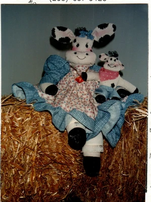 Ferdinanda Cow In Her Sunday Go To Meeting Baby Cow Doll Pattern Soft Sculpture - Image 1 of 2