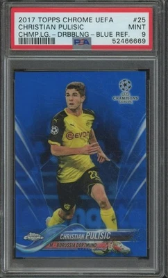 2017-18 Topps UEFA Chrome CHRISTIAN PULISIC #25 Blue Refractor /150 PSA 9 JS2 - Image 1 of 2