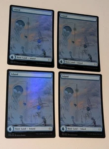 MTG 4 x *FOIL FULL ART * Phyrexia: All will be One ISLAND NM - Imagen 1 de 1