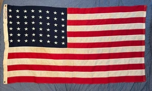Vintage Bull Dog Bunting (Dettras) 48 Star American Flag Embroidered Stars 3’x5’ - Picture 1 of 14