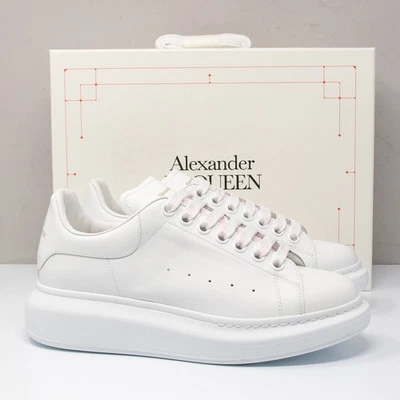 Alexander McQueen Larry White Pink Laces Oversized Sneakers, Size 38 C (8 US) - Image 1 of 4