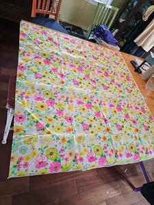 Vintage Daisy Do By Zuzek Key West Hand Print Fabric 44x53 Mint - Picture 1 of 5