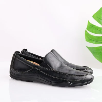 Mocasines venecianos Cole Haan para hombre Tucker talla 12 M cuero negro zapatos sin usar, en caja Foto 1 de 4