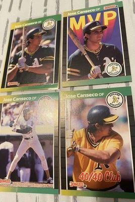 Donruss Jose Canseco 1989 ¡Función completa! ¡Incluye tarjeta de bonificación! Difícil de encontrar! ¡Escaso! Foto 1 de 2