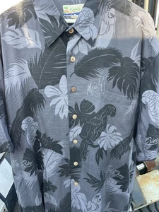 Kahala for Maui Jim Aloha Hemd Seide Schwarz Grau Papageien Limited Edition Herren XL - Bild 1 von 6