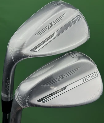 Titleist Vokey SM10 Chrome LEFT Hand Wedge Set 56-14*, 60-10* SW LW Steel LH NEW - Image 1 of 4