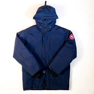 Canada Goose Arctic Program Down Parka Jacket L Navy Coyote Fur Made in Canada - Picture 1 of 16