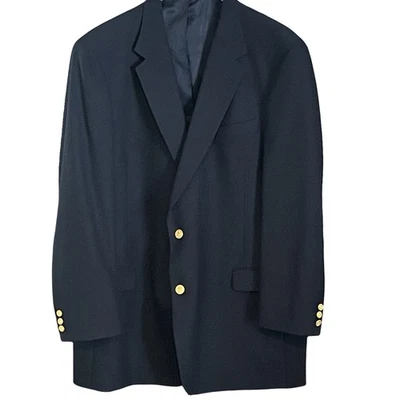 Blazer vintage Palm Beach para hombre de lana dorado de 2 botones azul • 50XL Foto 1 de 4