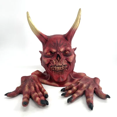 Red Devil Latex Mask Gloves Demon Ghoulish Productions Halloween Scary Horror - Image 1 of 4