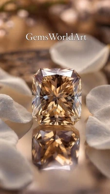 ✨ Top Quality 2 Ct Lab-Grown Diamond Radiant Cut Champagne Color VVS1 Brilliant - Image 1 of 4