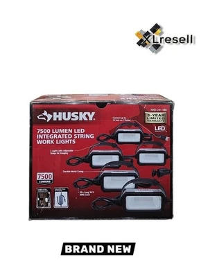 Husky 7500 Lumen LED Integrated 5 Light String Work Lights Model K40157 - Image 1 of 4