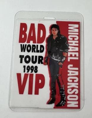Michael Jackson Commemorative 1998 BAD World Tour Vip Backstage Pass, & Lanyard - Image 1 of 3