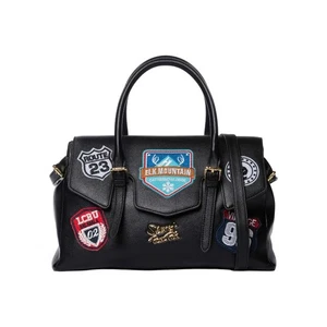 Borsa a spalla donna sécret pon-pon luisita medium patch black - Imagen 1 de 8