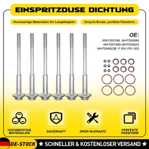 NEU Dichtring Düsenhalter CR Einspritzdüse Schrauben Satz für AUDI VW 3.0 TDI DE - Bild 1 von 8
