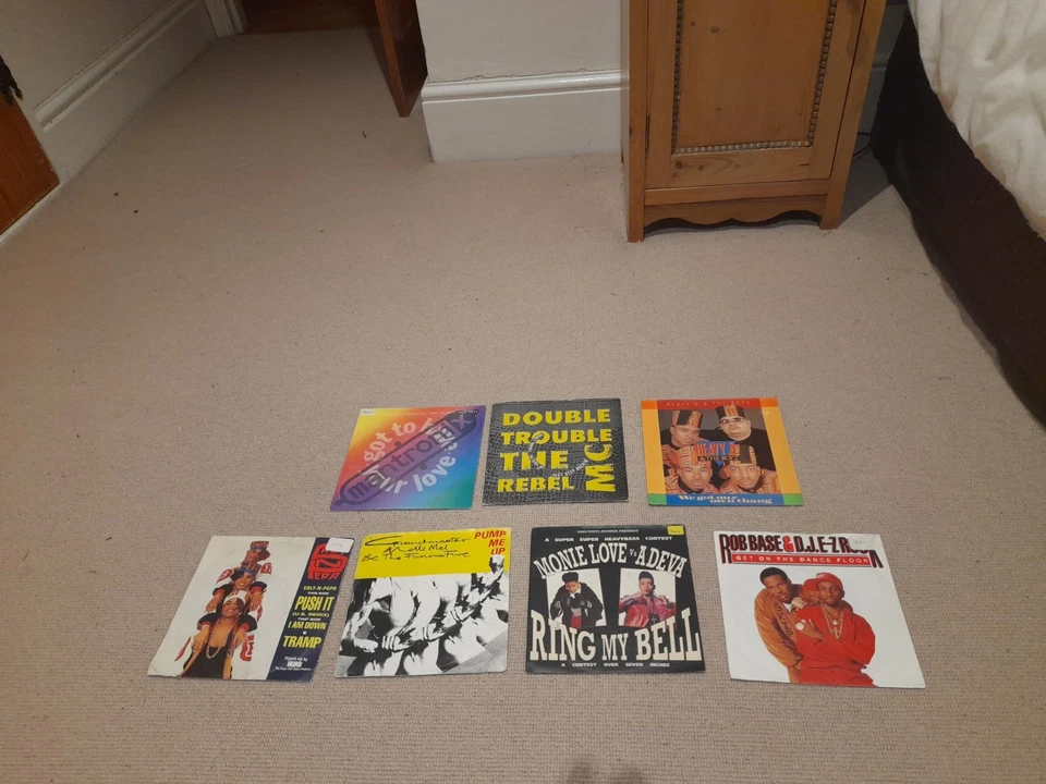 Collection 7 Rap Hip Hop 7" vinyl Records Melle Mel Heavy D Monie Love Rob Base Foto 1 de 1