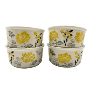 Collezione Blue Harbor Petali Perfetti Ramekins Rose Gialle Grigio Floreale Set di 4 - Foto 1 di 7