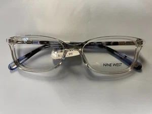 Nine West Eyeglasses Frames NW5173 000 Blue Clear Rectangular 52-16-135 - Picture 1 of 3