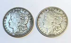 1921-D Morgan Silberdollar (2er Set) - Bild 1 von 2