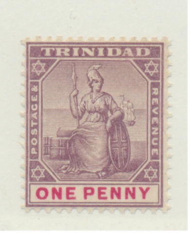 Trinidad Stamp Scott #76, Mint Never Hinged, Creased Cover