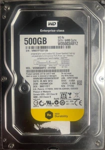 WD5003ABYZ Re 500GB Capacity Hard Disk Drive - 7200 RPM Class SATA 6Gb/s 64M - Picture 1 of 3