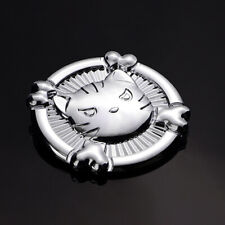 Auto Emblem- Katzekopf mit Knochen Logo Cars 3D Metall Silber Katzenhaus Tuning