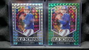 Lot 2 2020 Mosaik Eli Manning grün + silber Mosaik Prizm Oldschool Einsatz OS10 - Bild 1 von 7
