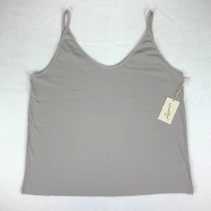 Universal Faden Damen Größe 2X schmale Passform Unterhemd Tank Top grau/beige - Bild 1 von 8