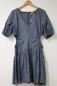 NEW Sass & Bide Mini Dress Size 16 Blue Short Sleeve Stretch Cutout Sides DAMAGE - Picture 1 of 15