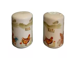Farmyard Salt and Pepper Shakers Cruet Set Fine China Animals Birds Gift Boxed - Picture 1 of 6