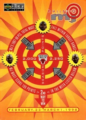 1997-98 Collector's Choice MJ Bullseye #B8 Michael Jordan 2/23/2,000 L - Image 1 of 2