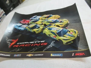 Corvette Racing Poster , 8 Cars , 3 Signatures , 24"X18" , Collectible - Picture 1 of 18