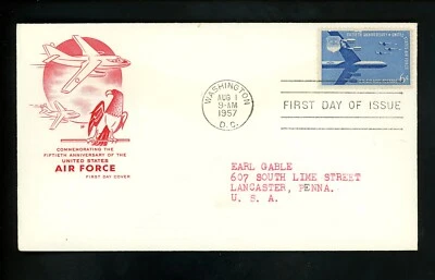 US FDC #C49 Farnam M-5 1957 Washington DC USAF Air Force Anniversary - Image 1 of 2