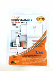 Caricabatteria Da Rete Rapido 18W 2A Type-C TipoC Smartphone Linq T-9v24 - Foto 1 di 1