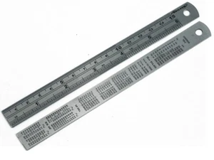 Nielson 15.2cm 150mm Edelstahl Regel Umrechnungstabelle auf Rückseite Packung 2 - Bild 1 von 1
