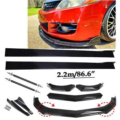 Front Bumper Lip Spoiler Chin Splitter For Chevrolet Malibu 2000-23 Glossy Black - Изображение 1 из 4