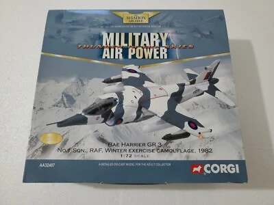 CORGI AVATION AA32407 BAE HARRIER GR.3 #1Sqn. Winter 1982 L.Edition 1/72 - Image 1 of 4