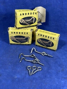 12 NOS, sin usar C.1960 Androck GANCHOS DE PUERTA Y TORNILLOS DE OJO con paquete original - Imagen 1 de 7