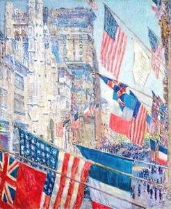 Allies Day, May 1917 Painting by Frederick Childe Hassam Art Reproduction - Picture 1 of 3