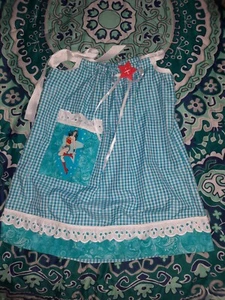 Fall Spring 2T 3T Blue Plaid Wonder Woman Pillowcase Dress NWOT Lace - Picture 1 of 3
