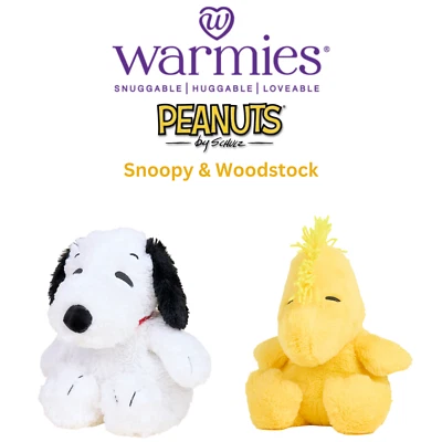 Warmies Large Microwavable Plush Snoopy & Woodstock Soft Toy Hot Or Cold Scented