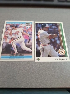 Cal Ripken Jr 2 card LOT 1989 Upper Deck #467 & 1992 Donruss #22 h575 - Picture 1 of 2