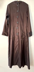 Maralyce Ferree Women XS Light Coat Long Iridescent Trench Copperish Hood Design - Picture 1 of 6