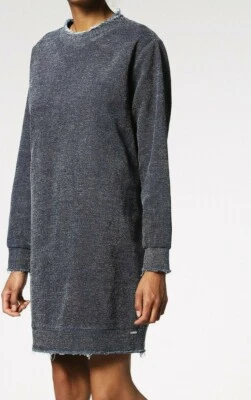 $278 NUEVO CON ETIQUETAS DIESEL Talla S LEYJA-NE JOGGJEANS MANGA LARGA VESTIDO TÚNICA AZUL Foto 1 de 4