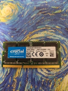 Crucial 16GB PC3-12800 DDR3L-1600 Laptop Memory Ram CT204864BF1608.M16FA - Picture 1 of 1
