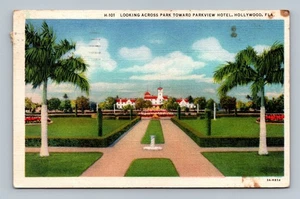 Vintage Hollywood FL Parkview Hotel Postkarte um 1938 Leinen - Bild 1 von 2
